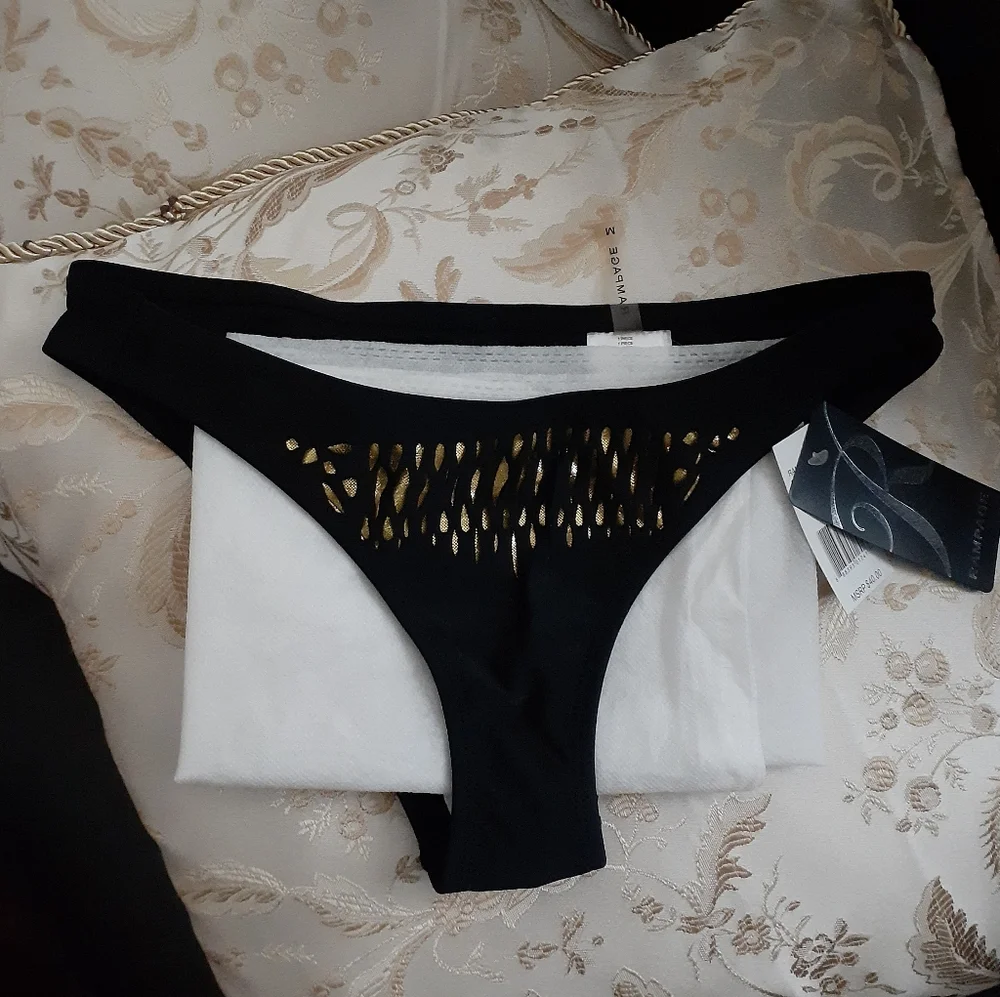 NWT*Rampage 2-pc Black bikini w/metallic accents* sz M